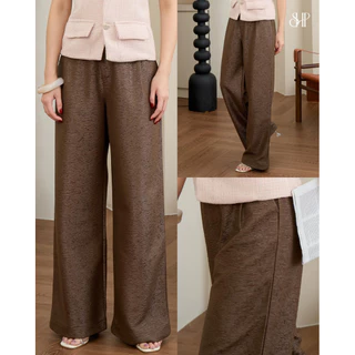 DAILY PANTS กางเกงขายาวเอวสูงดีเทลซิบหน้ากระดุมหน้า ผ้าลายยับพิเศษ นั่งทำงานทั้งวันก็ไม่ยับ ไม่ย้วย