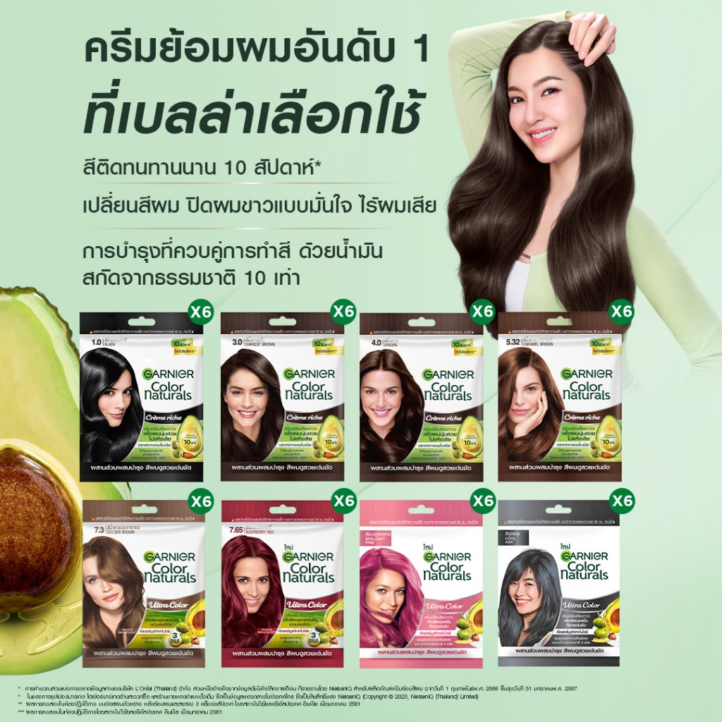 การ์นิเย่ K-GLOW คัลเลอร์ แนทเชอรัลส์ Garnier K-GlOW Color Naturals 6 pcs (สีผม,ยาย้อมผม,Garnier Hai