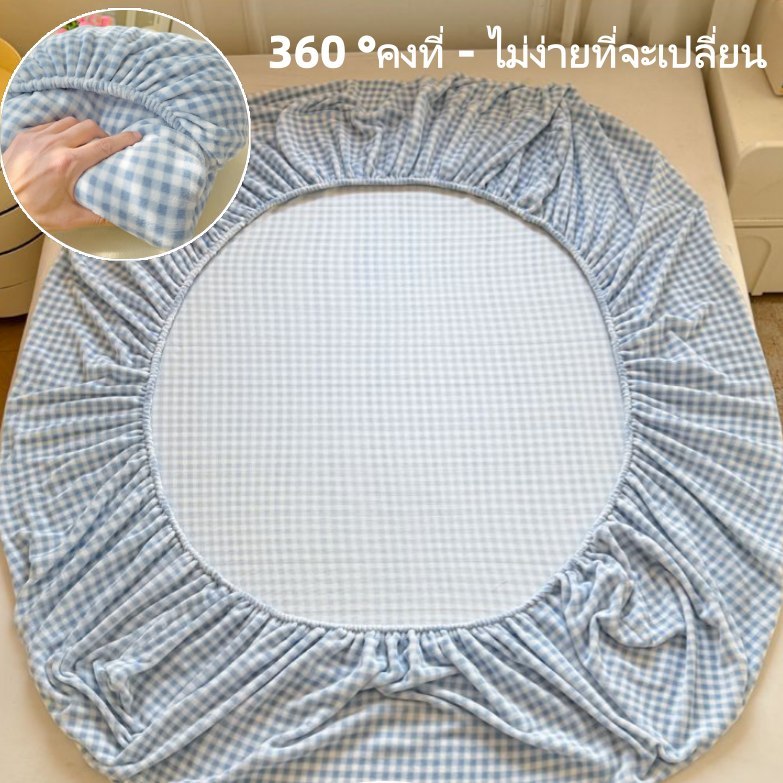 ลายสก๊อต ผ้าปูที่นอน ผ้าปู หนา อบอุ่น 3ฟุต/4ฟุต/5ฟุต/6ฟุต  ป้องกันไฟฟ้าสถิต ไม่ลื่น สำหรับฤดูหนาว - รูปที่ 4