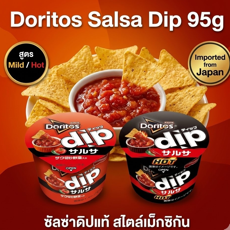 Doritos ซัลซ่าดิปแท้ 95 กรัม สูตร Mild / Hot ซอสซัลซ่าเข้มข้น สำหรับจิ้ม Doritos นำเข้าจากญี่ปุ่น