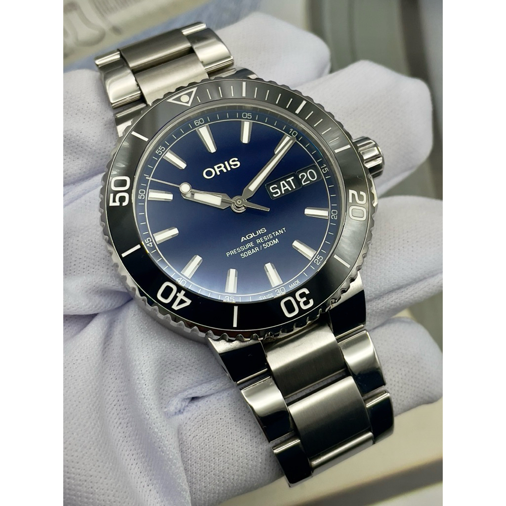 Oris 7733 Aquis Diver 500 M Automatic Bezel Ceramic Blue Dial