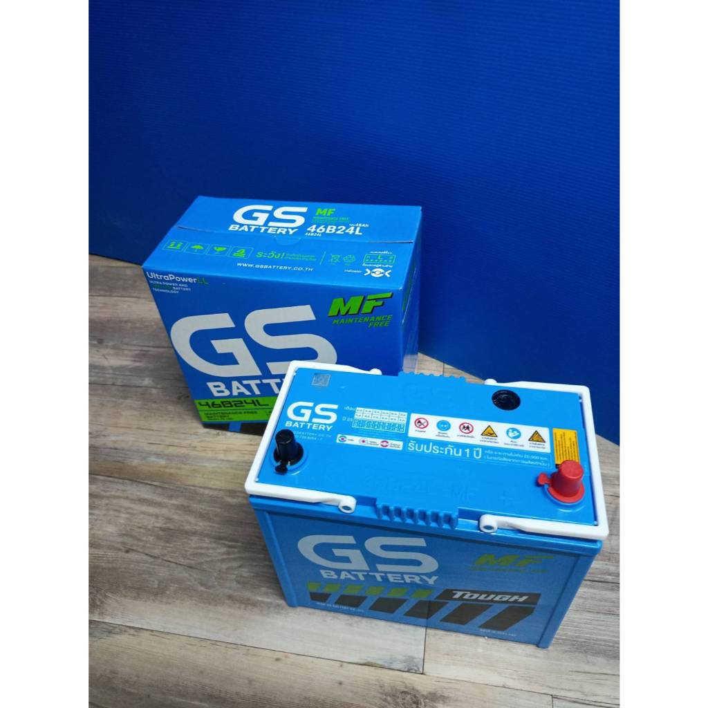 แบตเตอรี่ GS รุ่น 46B24L ขนาด 12 V 45 Ah ชนิดกึ่งแห้ง ขั้วซ้าย พร้อมใช้งาน ทน ประหยัด มาตรฐานญี่ปุ่น