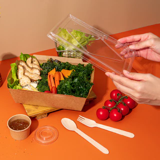 น้องฝาใส กล่องใส่อาหาร พร้อมฝาปิด Foodgrade มีใบรับรองบรรจุภัณฑ์ (1แพ็ค : 25 ชุด)