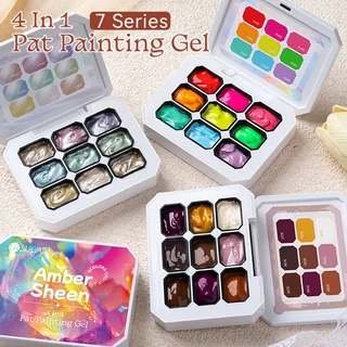URSUGAR สี Ombre ไล่สี ออมเบย์ ตลับ 9สี สีเพ้นท์เนื้อเจล ตลับ 9 สี มีให้เลือก 8 โทน
