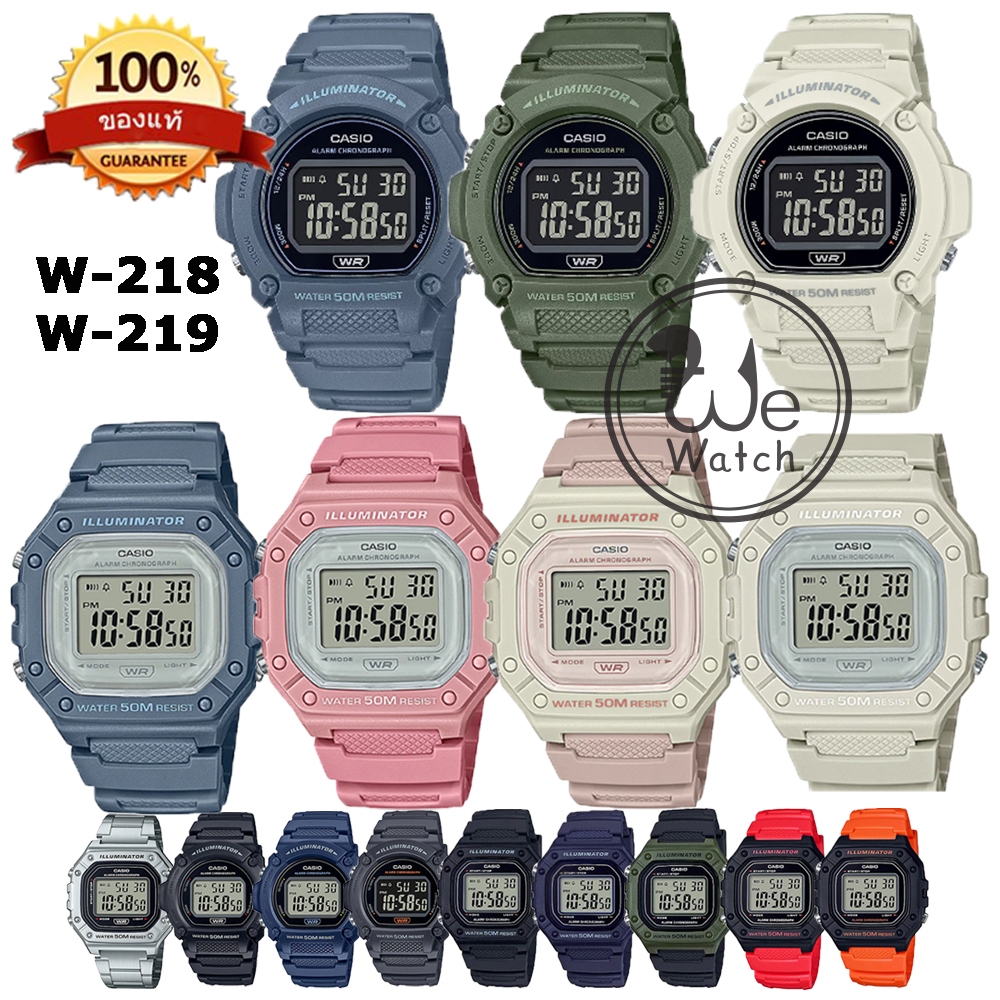!!ประกัน1ปีและกล่อง CMG!! CASIO รุ่น W-218HC W-218HD W-218H W-219H นาฬิกาชายและหญิง W218 W219