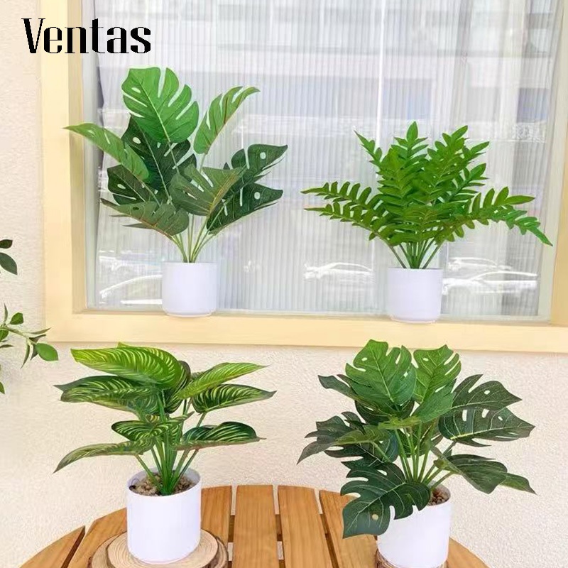 Ventas ต้นไม้ปลอม มอนสเตอร่า ตั้งหน้าทีวี ตั้งพื้นและหัวเตียง ต้นไม้มงคล