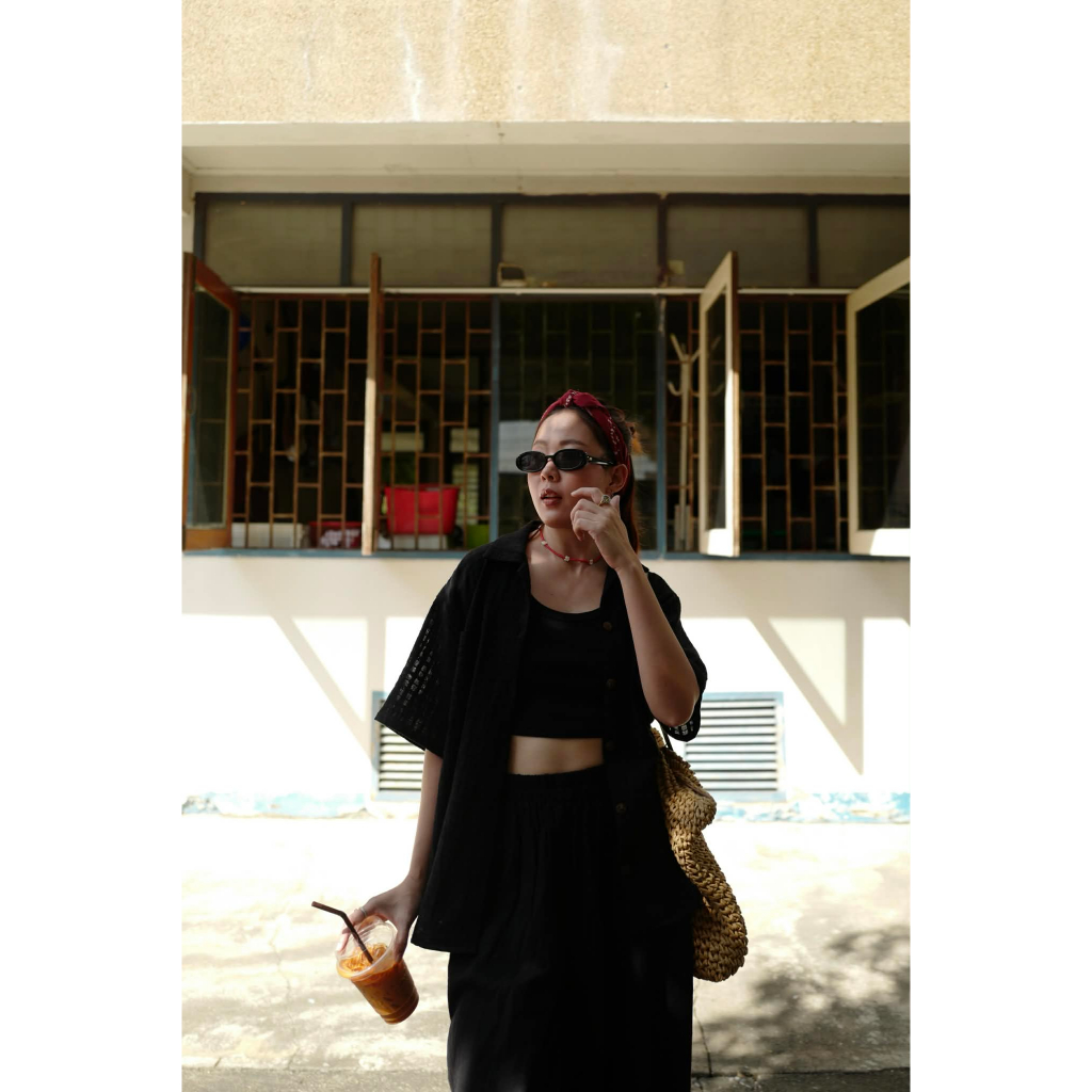 เสื้อฮาวายผ้าฝ้ายตาสามเส้น