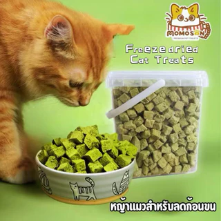 อกไก่ผสมหญ้าแมว Momosan Freeze dried Cat Treats เสริมวิตามิน ลดก้อนขน ต้นอ่อนข้าวสาลี ขนมแมว ฟรีซดราย