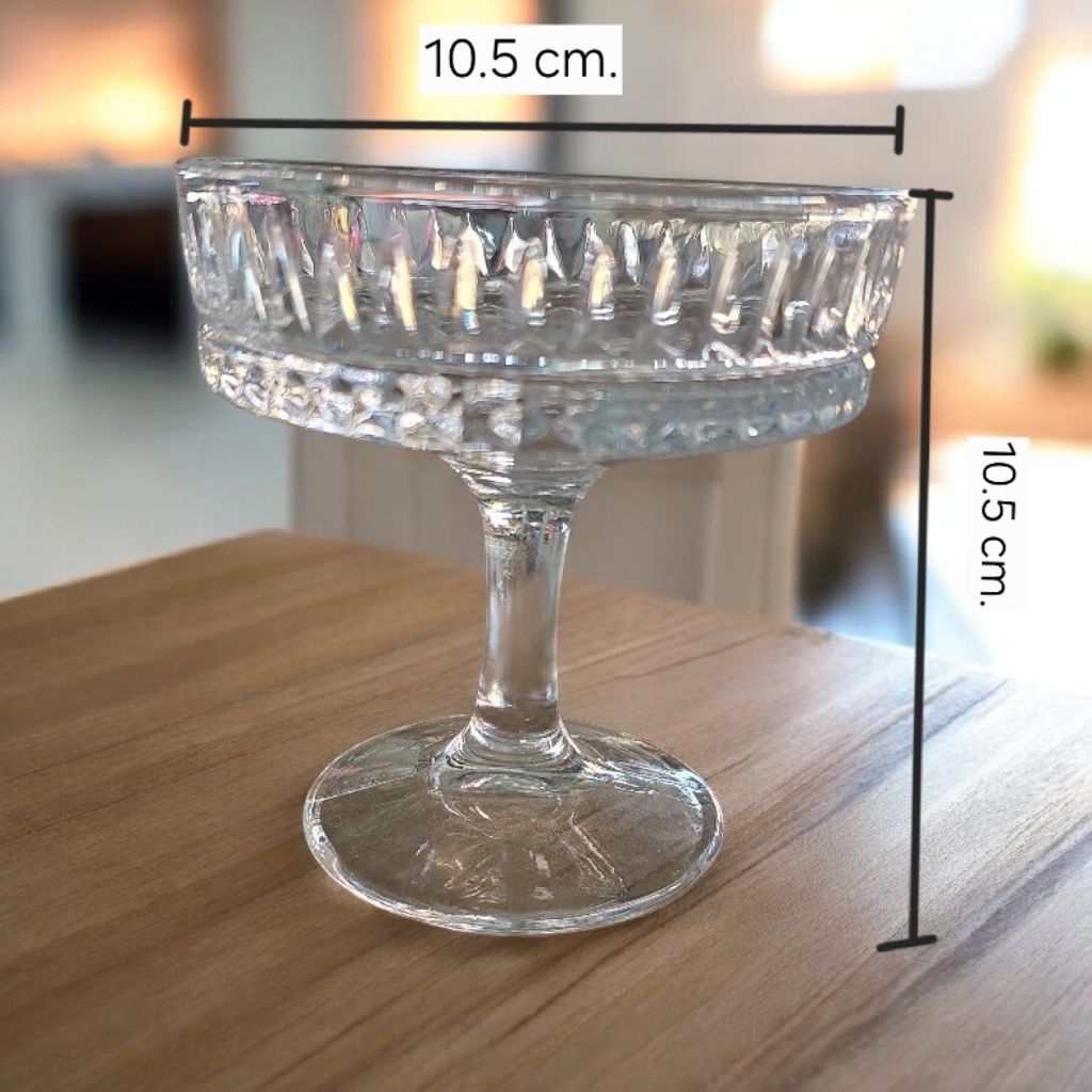 แก้วขาแกะสลัก แก้วไอศครีม