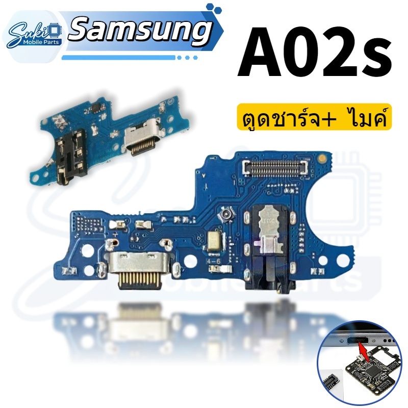 USB แพรตูดชาร์จ ก้นชาร์จ Samsung A02s A025F Charging Port Board for Samsung A02s แพรตูดชาร์จ + ไมค์ 