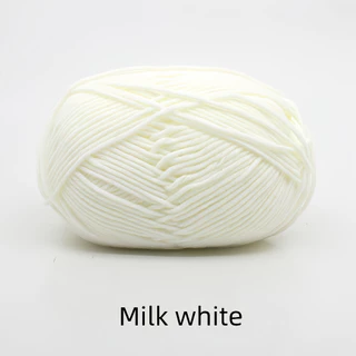 【Moonup】ไหมพรมคอตตอนนม 4ply น้ำหนัก50กรัม สีพาสเทล ถักง่าย ถักโครเชต์ Milk cotton yarn พร้อมส่งจากไทย