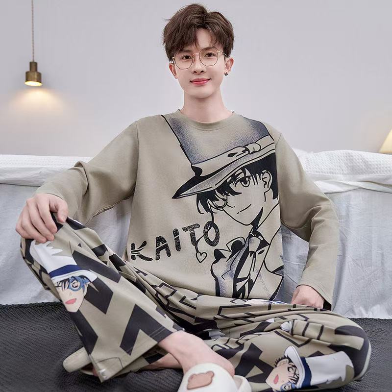 เสื้อผ้าผู้ชาย,ชุดนอนผู้ชาย,ชุดนอนวัยรุ่น,เสื้อแขนยาว+กางเกงขายาว,เนื้อผ้านุ่มใส่สบาย