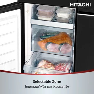 Hitachi ฮิตาชิ ตู้เย็นมัลติดอร์ 19.8 คิว 560 ลิตร French Bottom Freezer รุ่น R-WB640PTH1 สี Glass Clear Black