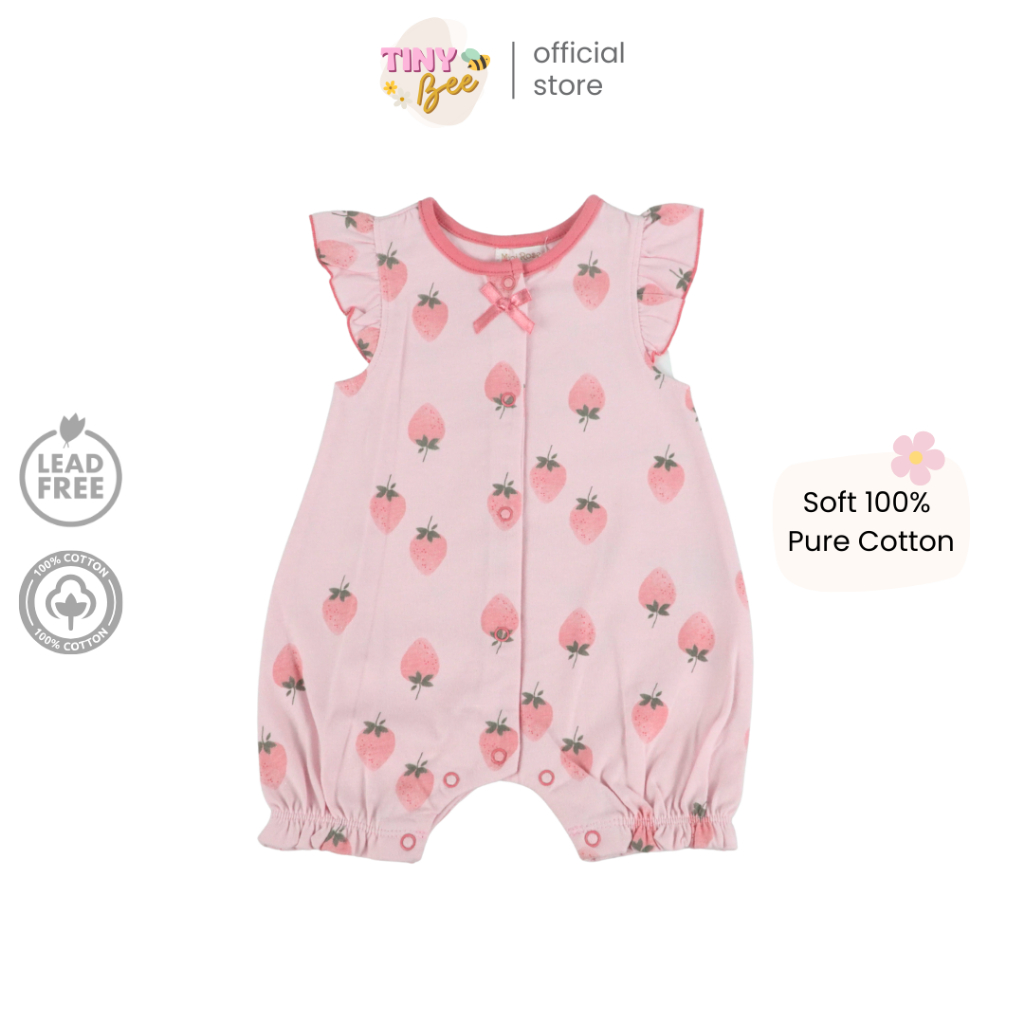 TinyBee ชุดหมีสั้น รอมเปอร์ บอดี้สูท ชุดเด็กอ่อน ผ้าฝ้ายพรีเมียม ชุดเด็กแรกเกิด อายุ 0-9 เดือน