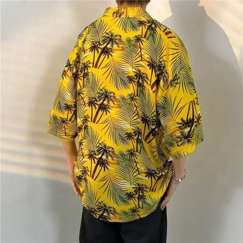 เสื้อแขนสั้นลายดอกไม้หลวม ๆ สไตล์ฮาวายเสื้อชายเสื้อหญิง 2026M - 3 xl thumbnail 5