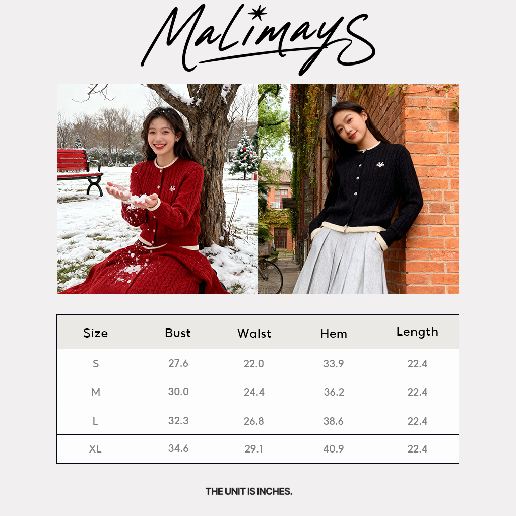 MALIMAYS - Double Cardigan คาร์ดิแกนไหมพรมขอบทูโทน [พร้อมส่ง] - รูปที่ 7