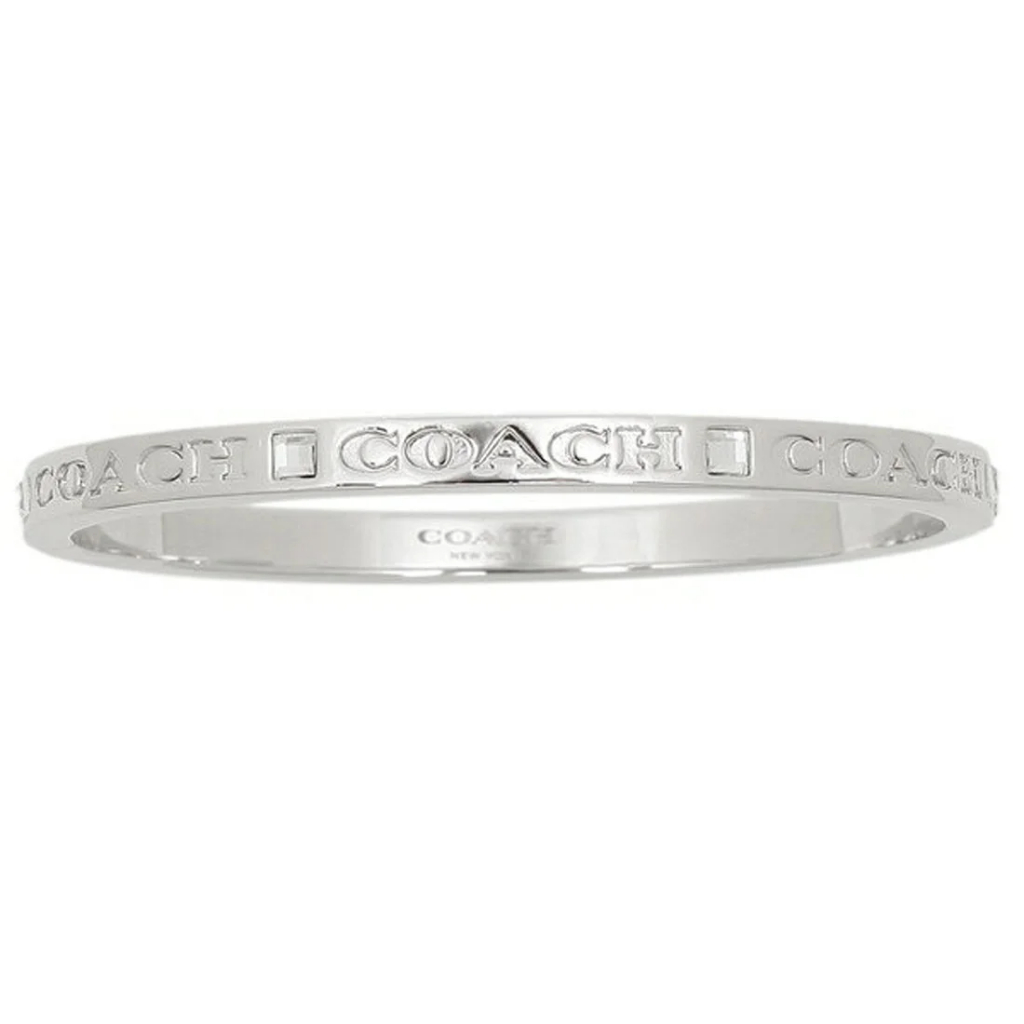 แท้💯% พร้อมส่ง💕Coach Unisex Bangle Brass • Silver, Silver/Metallic เพชรเหลี่ยม