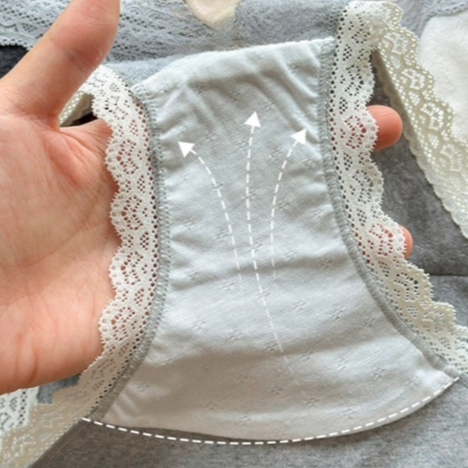 Bmme กางเกงในผ้าฝ้าย 100% เอวกลาง ดีไซน์ขอบลูกไม้ ยืดหยุ่นสูง ขยายขอบเป้ากางเกง สวมใส่สบาย - รูปที่ 2