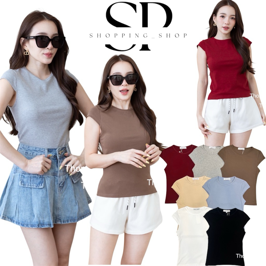 T353เสื้อคอกลมกุ้นยูนิโคล่ เว้าแขน