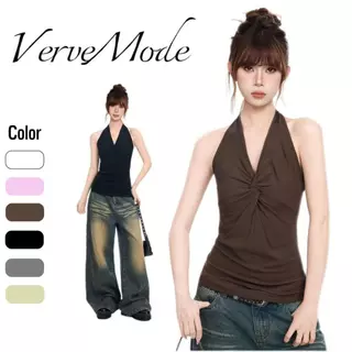 VerveMode.🍓จัดส่งในประเทศไทย🍓เสื้อกล้ามคอวีแขนกุดสีเทาเข้ารูปสไตล์สาวฮอตสุดเซ็กซี่สำหรับผู้หญิงในฤดูร้อน