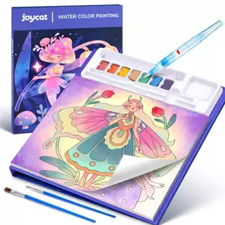 [แถมพู่กัน 2 ด้าม] JoyCat สมุดระบายสีน้ำ 3-in-1 Watercolor มีจานสีในตัว ระบายสีได้ทันที ไม่ต้องใช้แก้วน้ำ ของเล่นศิลปะ