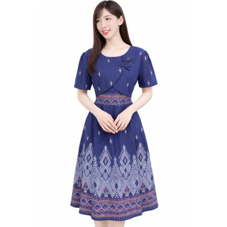 ชุด2in1 มีซิปหลังและสม็อคหลัง แต่งโบว์ 2 อันที่ช่วงบน เดรส Dress เสื้อผ้าผู้หญิง ชุดทำงานผู้หญิง
