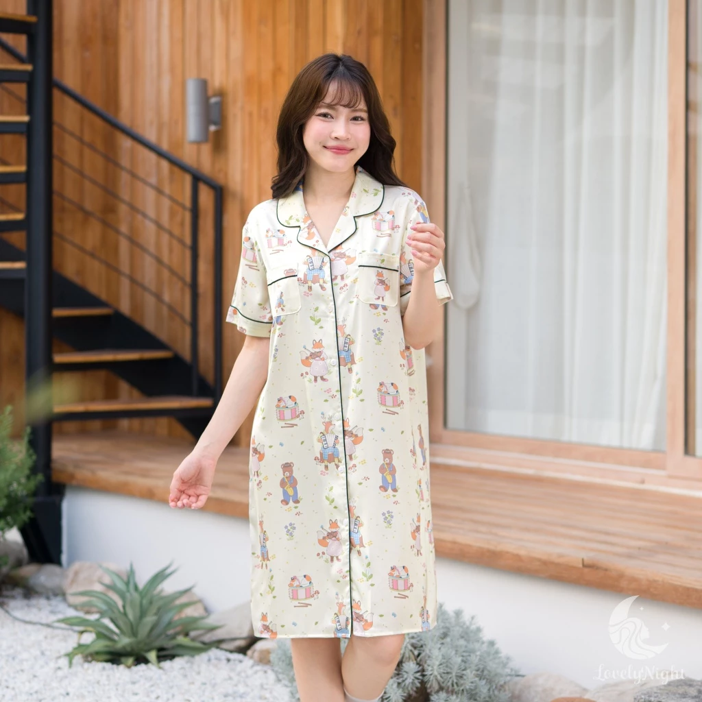ชุดนอน LovelyNight กระโปรง Wildlife Melody C38
