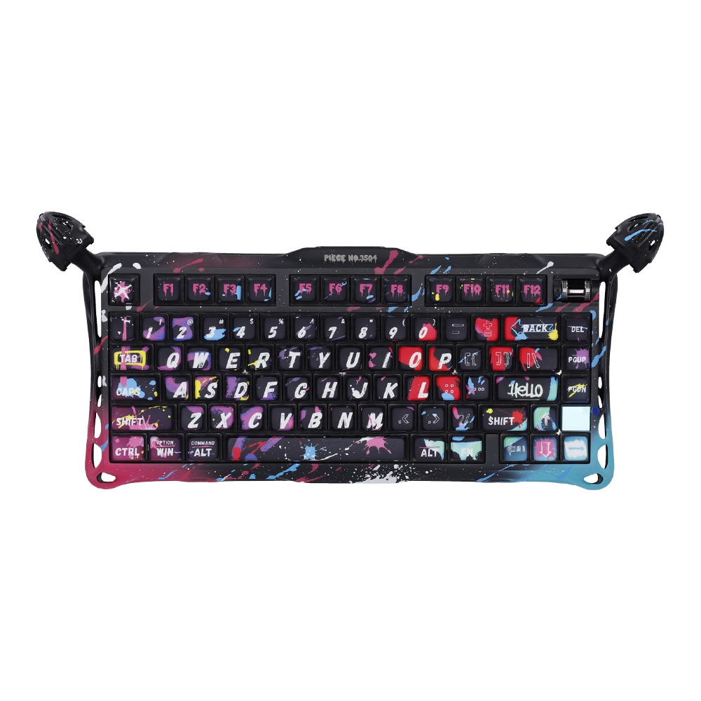 KEYBOARD (คีย์บอร์ด) GRAVASTAR MERCURY V75 PRO MAGNETIC SWITCH RGB EN - NEON GRAFFITI