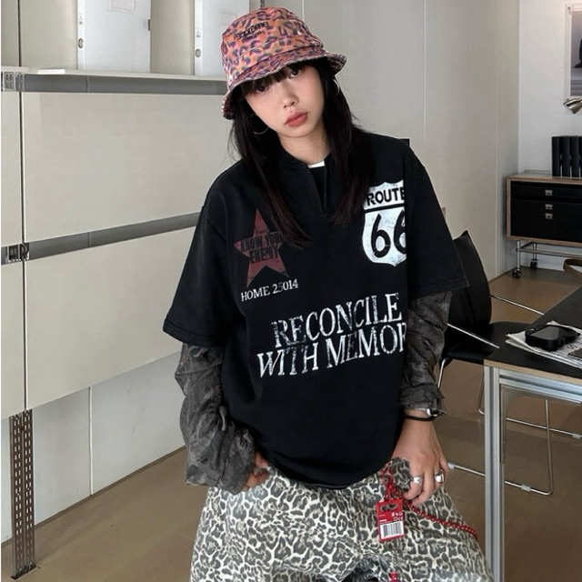 เสื้อแขนยาว route66 แขนต่อ