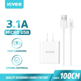 KIVEE ชุดชาร์จ 18W Micro USB สำหรับโทรศัพท์ Android หัวชาร์จ+สายชาร์จ