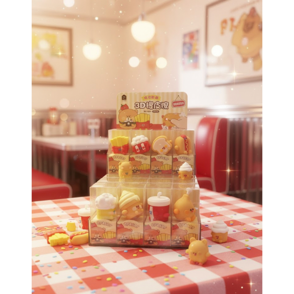 ยางลบดินสอ 3D รูปต่างๆ ธีม fast food