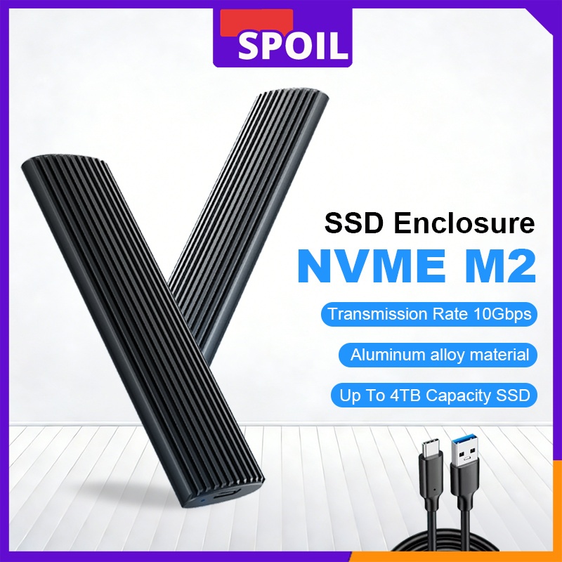 M2 SSD กรณี M.2 NVMe SATA SSD Enclosure อะแดปเตอร์ 10Gbps USB 3.2 Gen2 USB C ภายนอกตู้รองรับปุ่ม