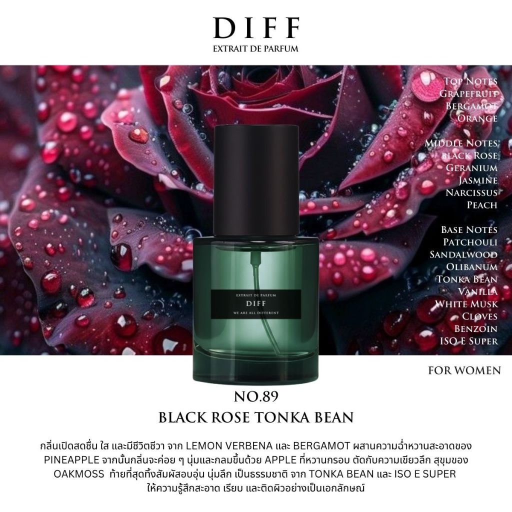 No.89  DIFF Extrait de parfum Black Rose Tonka Bean