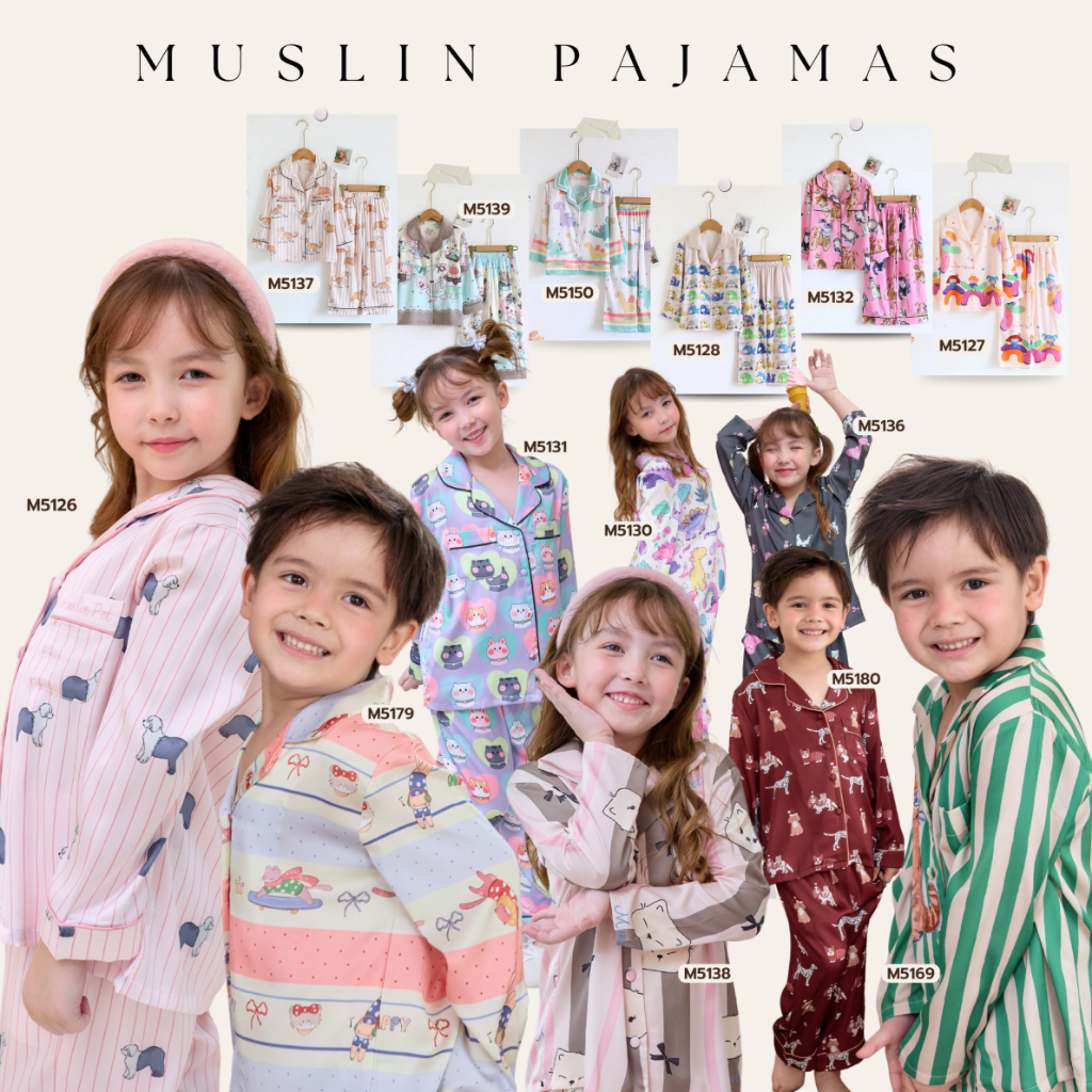 รวมชุดนอนลายน่ารัก Muslin Silk Saatin ขนาด 100-160 cm