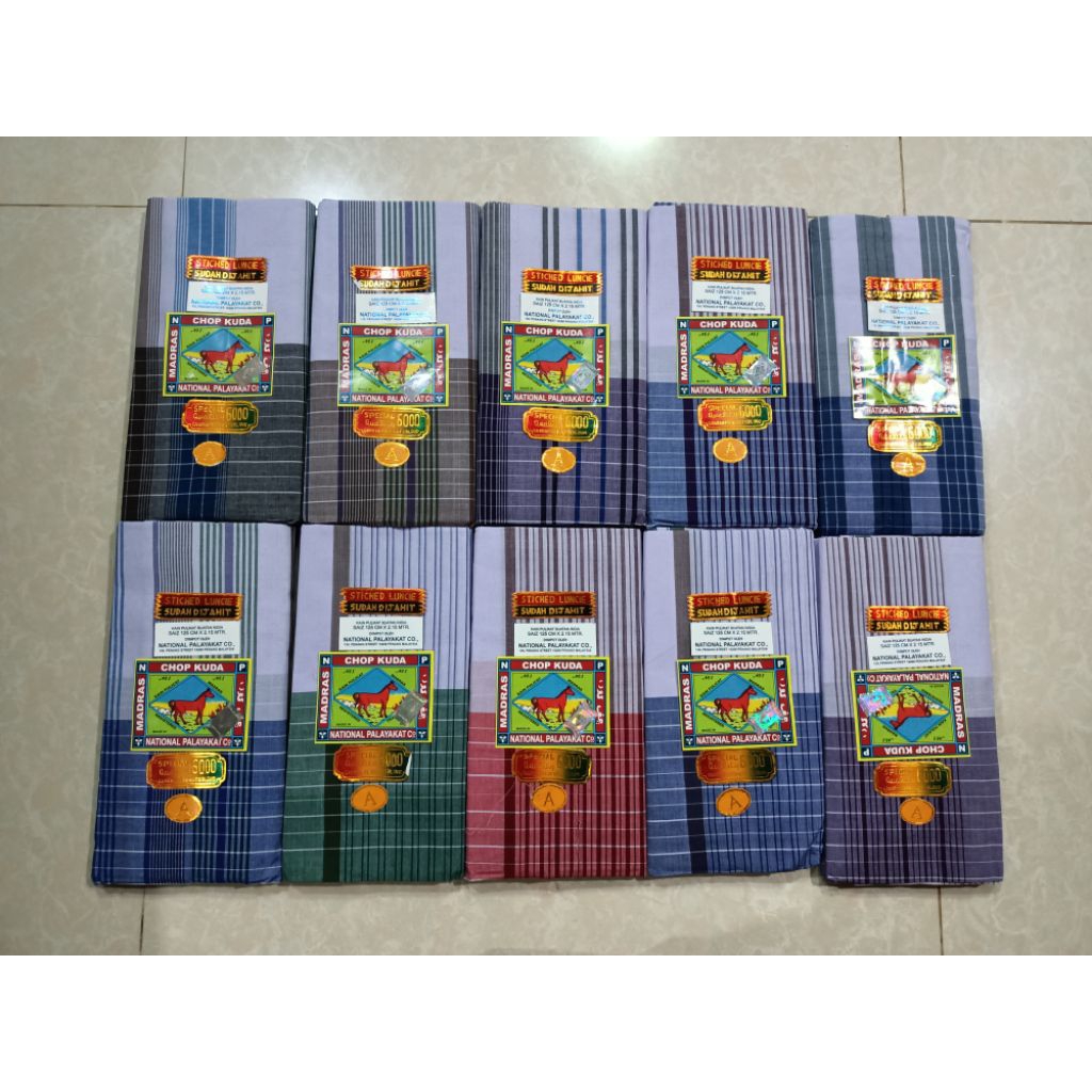 ผ้าโสร่งผู้ชายตราม้าแดง6000Aเนื้อผ้าดี ซับน้ำไม่ลื่น