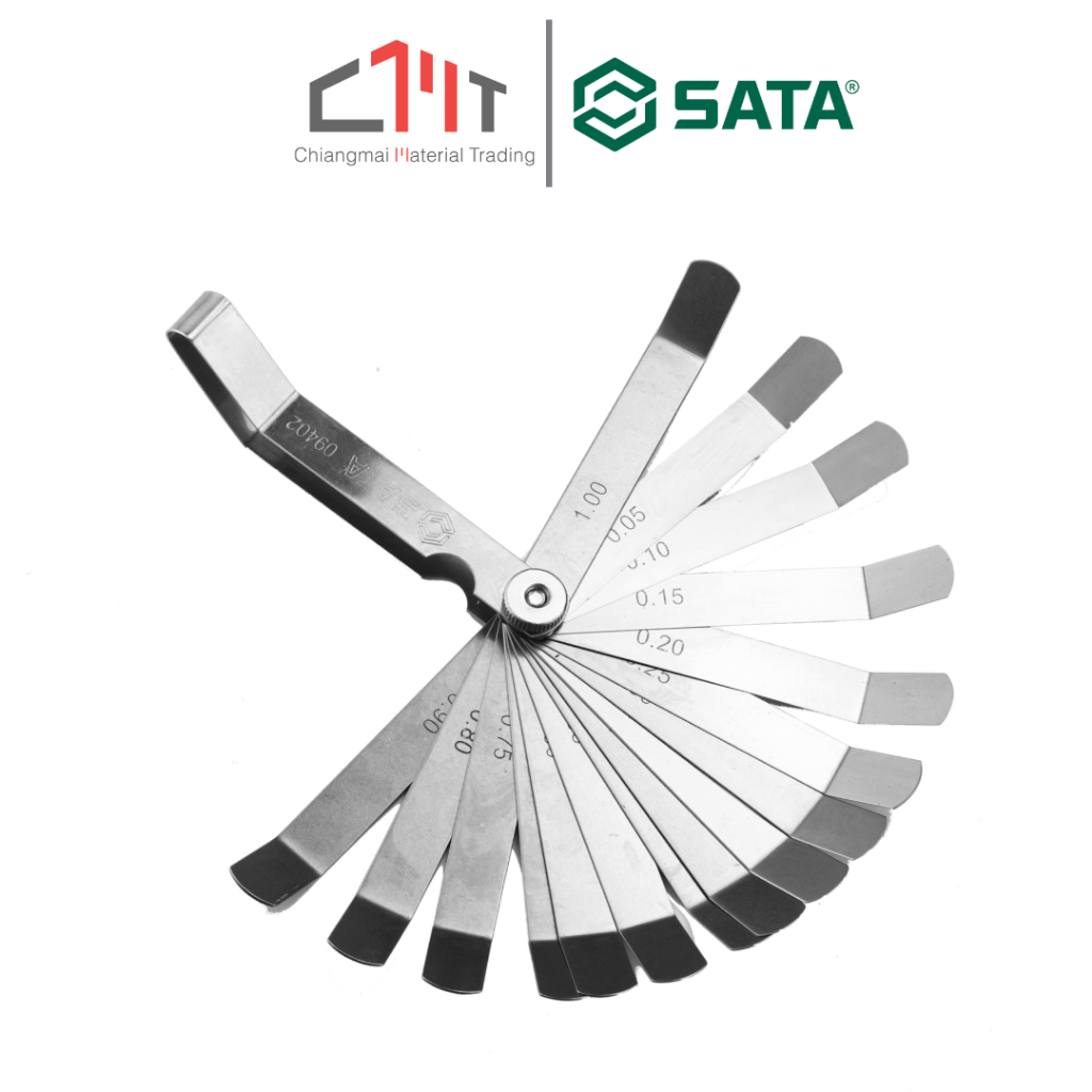 SATA ฟิลเลอร์เกจ 32 ชิ้น (0.02 - 1.00 mm) รุ่น 09407 ( Feeler Gauge )