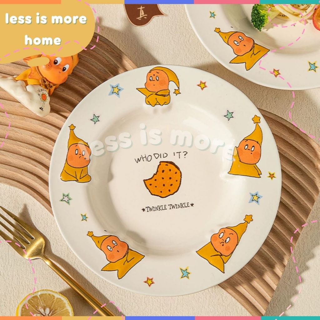 ((พร้อมส่ง!!!)) TWINKLE TWINKLE  จานกลม จานทรงขนมปัง ลิขสิทธิ์แท้  เข้าไมโครเวฟ เตาอบ เครื่องล้างจานได้