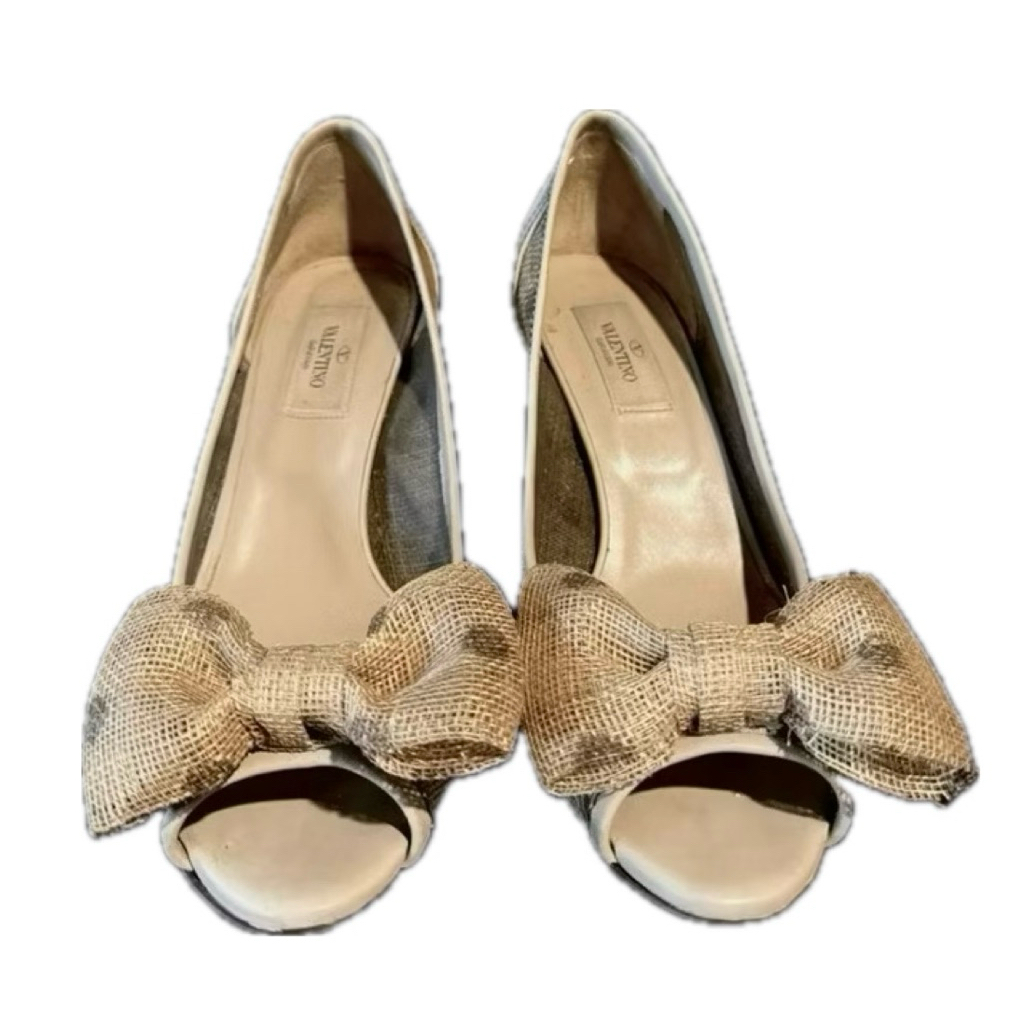 Valentino Authentic jute polka dot shoes