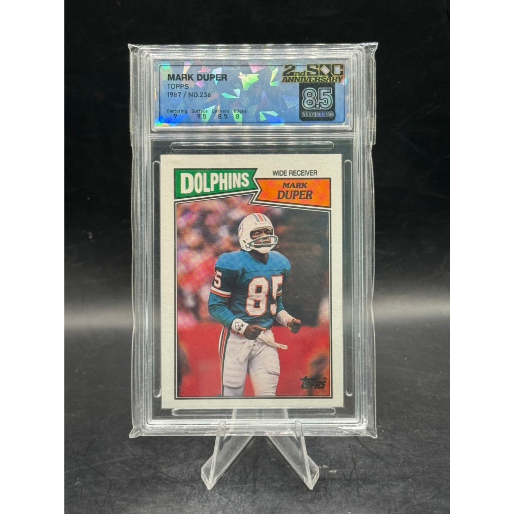 [SQC 8.5 NM+] การ์ด Mark Duper 1987 Topps #236 Miami Dolphins "Marks Brothers" Legend