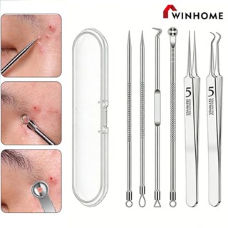 เครื่องมือกําจัดสิวหัวดําและสิวสแตนเลส (7 ชิ้น) - ชุดคลิปและ…