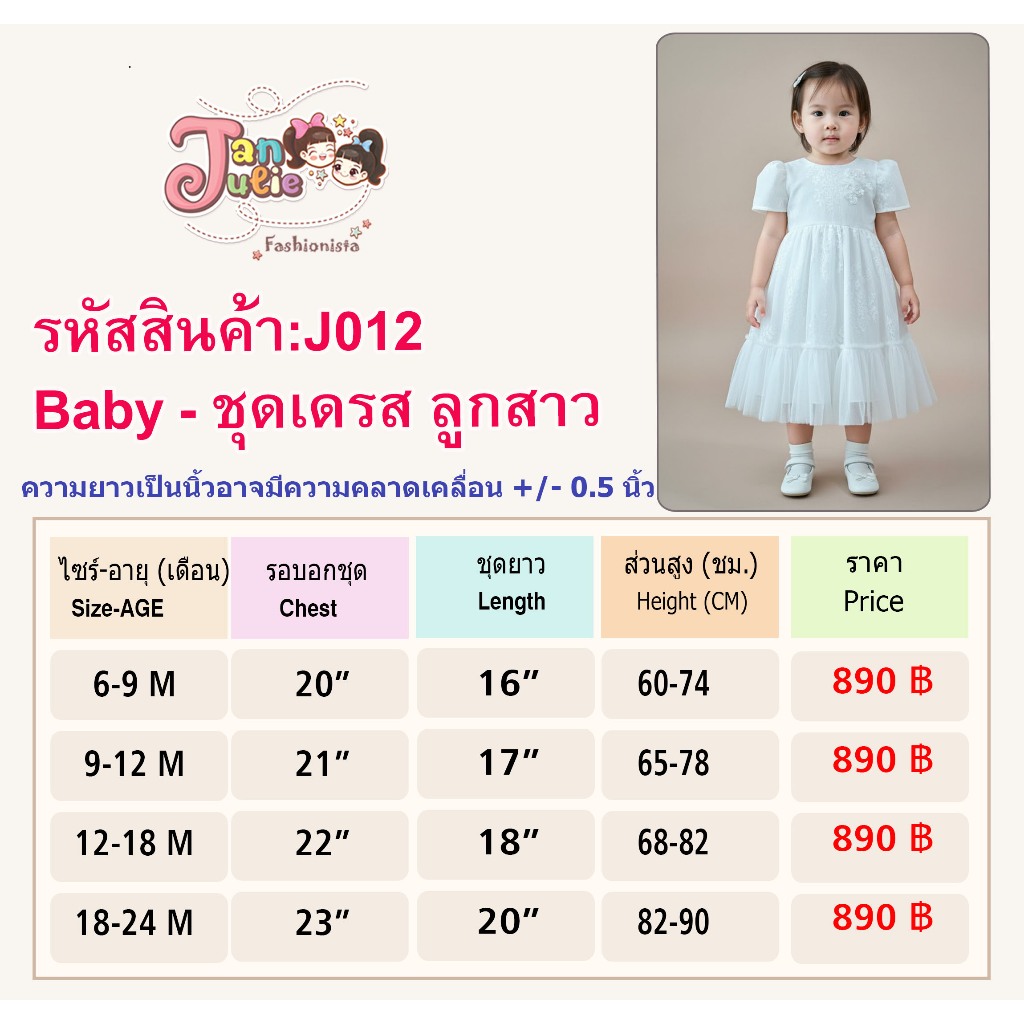 J012 ชุดเดรสเด็กหญิงและแม่ สีออฟไวท์ สวยหรู สามารถใส่ได้ทุกโอกาส​สำคัญ ราคา ถูกที่สุด ดีลบีเคเค แกลเลอรีภาพที่ 9
