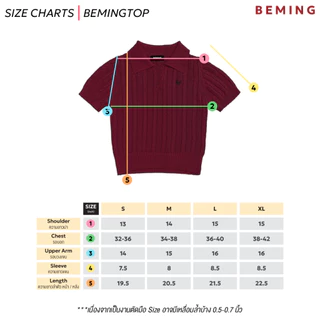Bemingtop1108(S-XL)-BMG Cozy Knit Polo -เสื้อโปโลแขนสั้นลายถักเปียดีไซน์คอปกกระดุมหน้าปักโลโก้ BMG