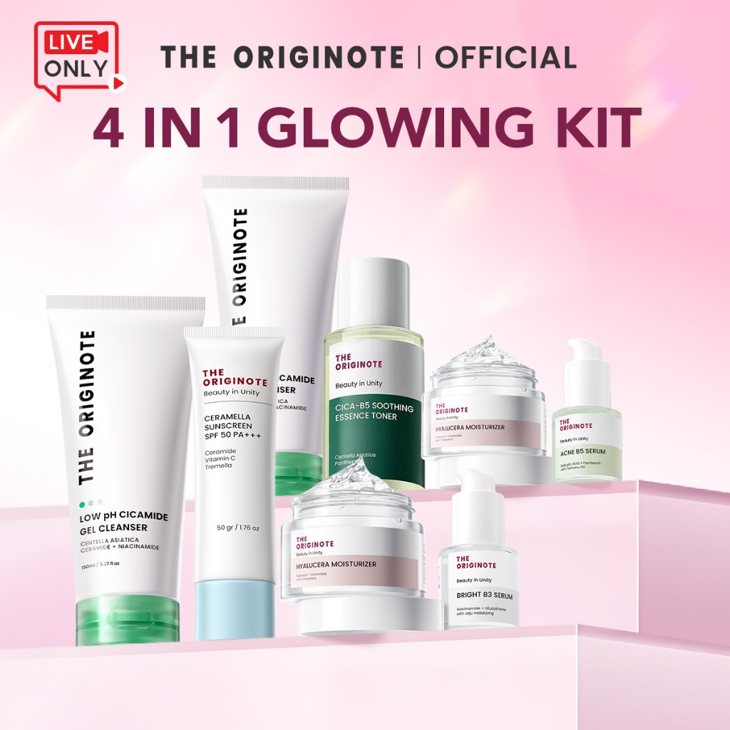 [Live Only]The originote Glowing kit: Serum+Moisturizer+Sunscreen+Facial Cleanser