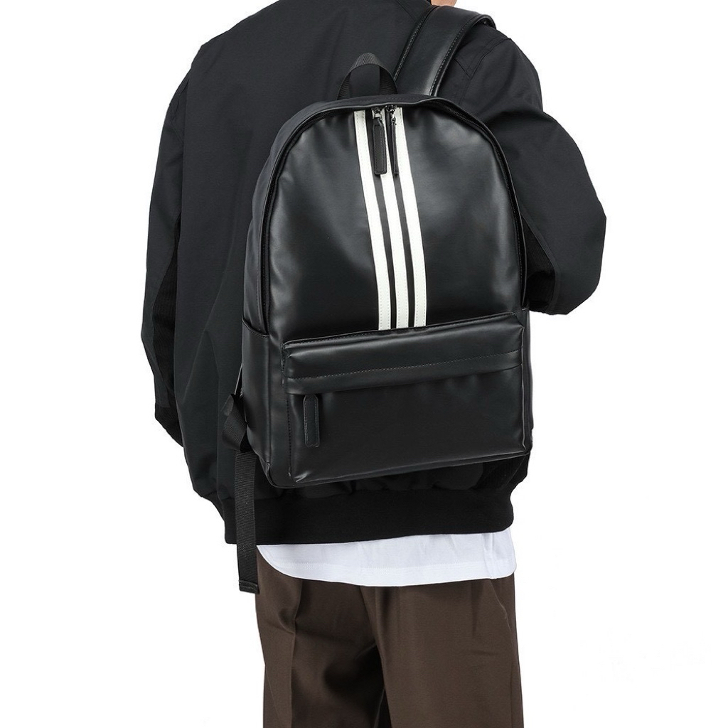 กระเป๋าเป้สะพายหลังชายและหญิง หนังPU กันน้ำ นักเรียน วัยรุ่น นักศึกษา สามารถใส่ IPad โน๊ตบุ๊คได้(เป้