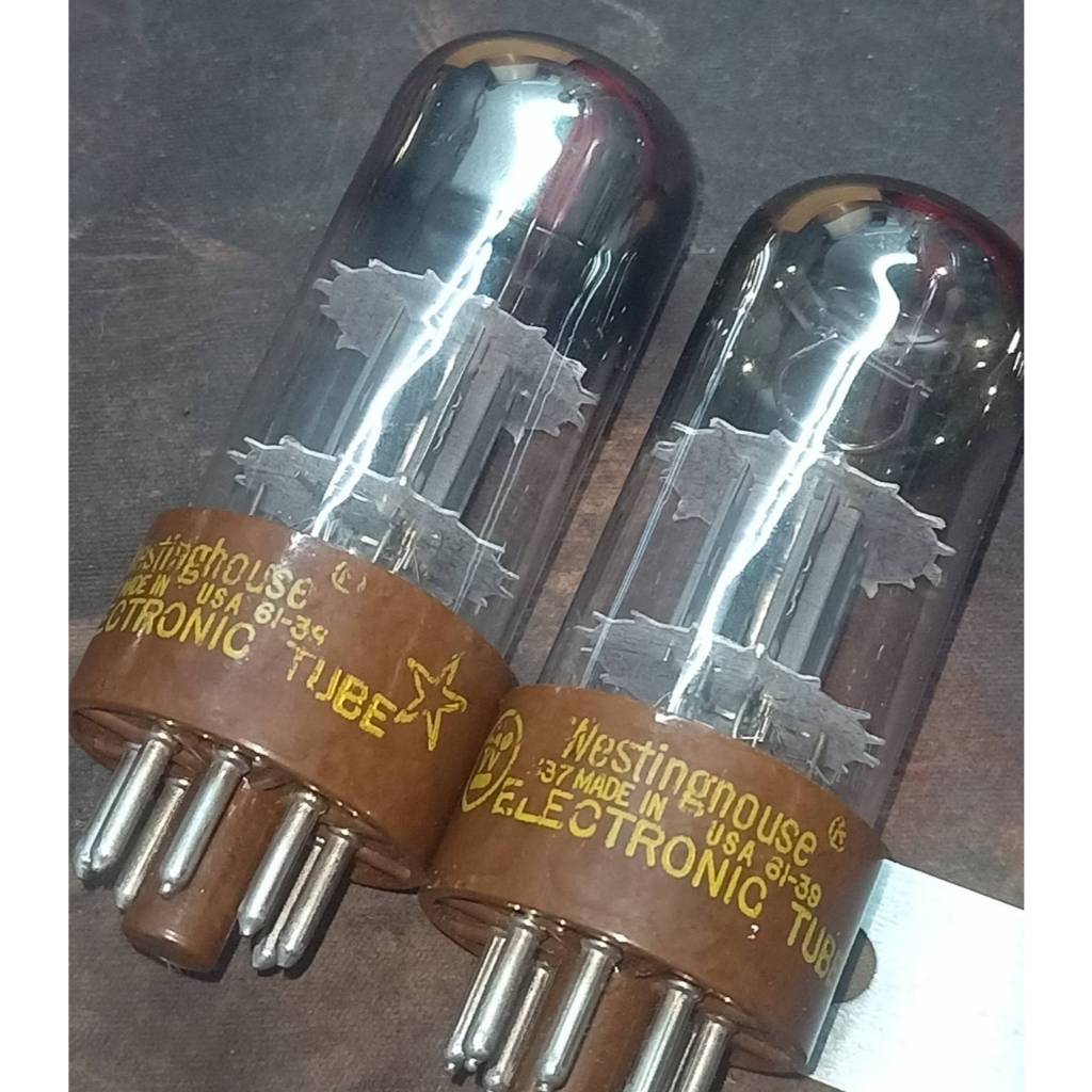 6SL7GT/ 5691/ VT229 BlackPlate Square D Getter 1961 Westinghouse USA หายาก (ราคาต่อหลอด)