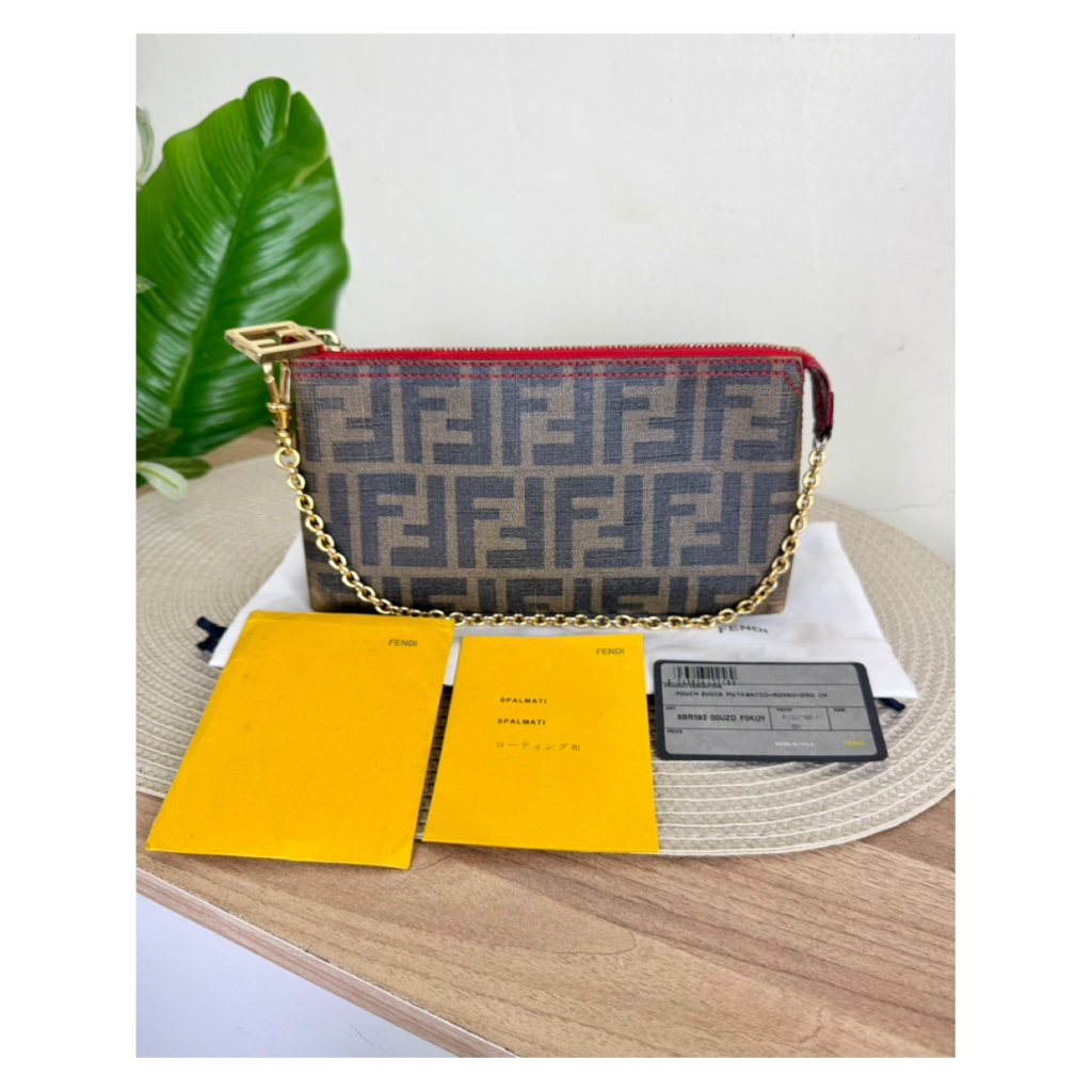 Fendi zucca pochette bag แท้💯