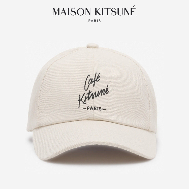 Maison Kitsune🇯🇵  Cafe Kitsune Classic series Casual cafe printed baseball caps for both men and wom