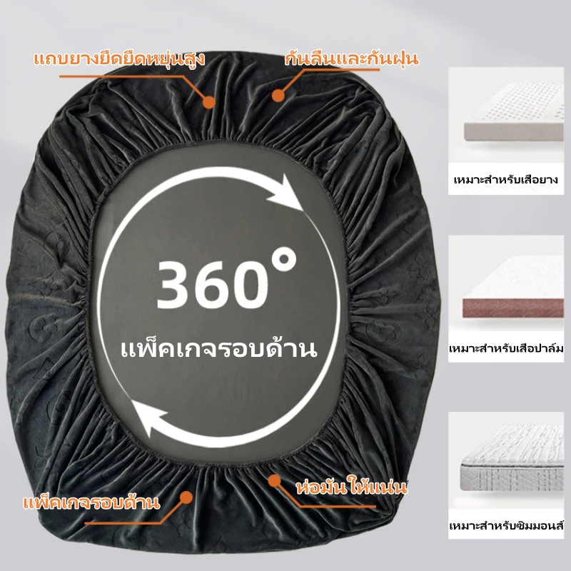 ผ้าคลุมเตียงกำมะหยี่นม thumbnail 7