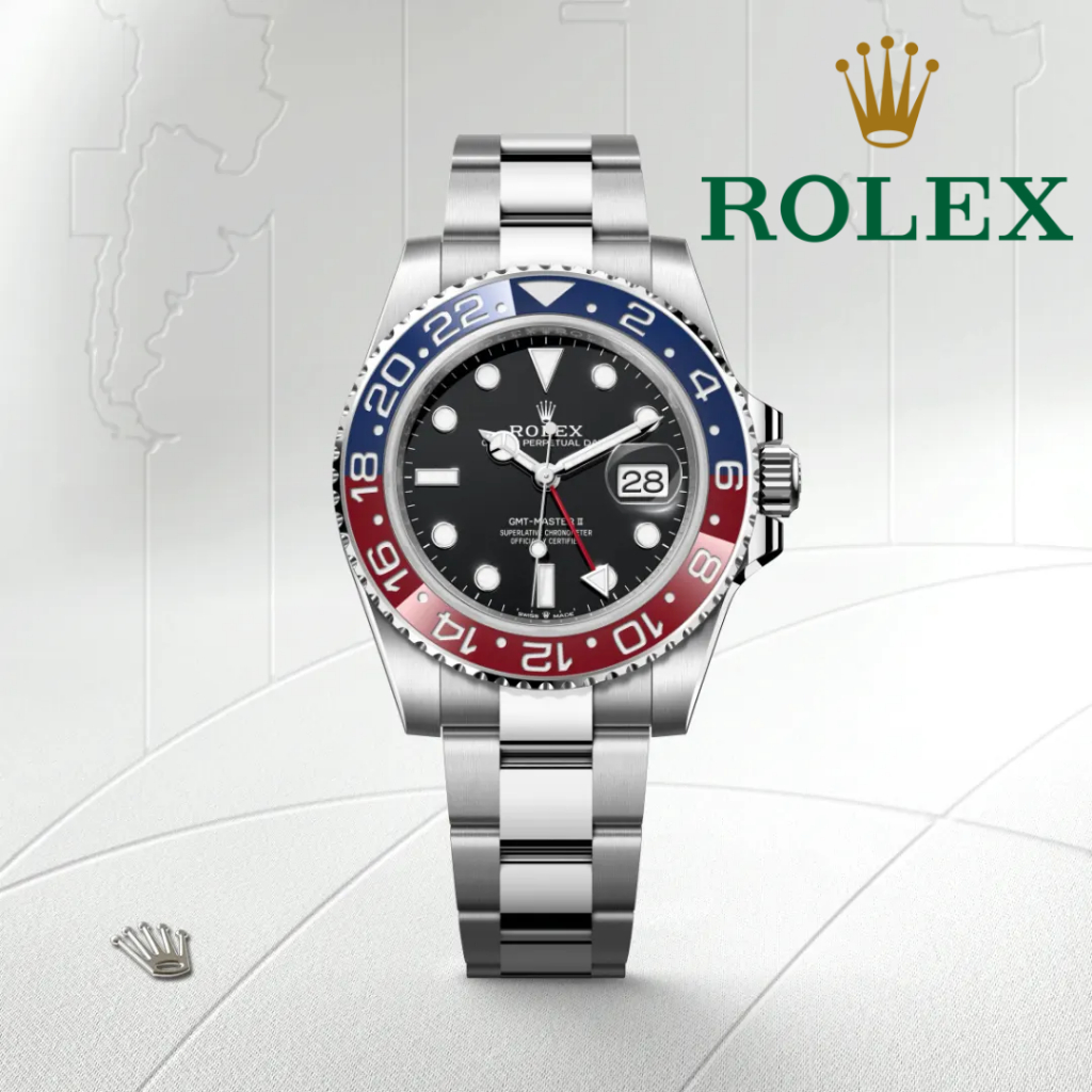 นาฬิกาข้อมือ Rolex GMT-Master II Pepsi Oyster, 40 มม., Oystersteel M126710BLRO-0002 พร้อมส่ง
