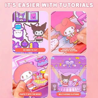 หนังสือแม่เหล็กฉากแต่งตัว DIY แฮนด์เมด 18x18cm Magnetic Quiet Book ของเล่นเพื่อการศึกษา ของขวัญเด็ก